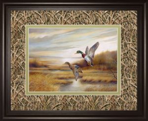 34 in. x 40 in. “Mallards” By Ruanne Manning And Mossy Oak Native Living Framed Print Wall Art