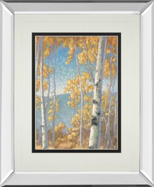 34 in. x 40 in. “Honey Birch Il” By John Macnab Mirror Framed Print Wall Art