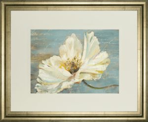 34 in. x 40 in. “White Peony” By Patricia Pinto Framed Print Wall Art