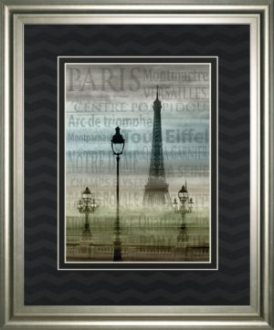34 in. x 40 in. “Paris 1” By Allen Lanbert Framed Print Wall Art