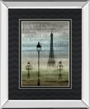 34 in. x 40 in. “Paris 1” By Allen Lanbert Mirror Framed Print Wall Art