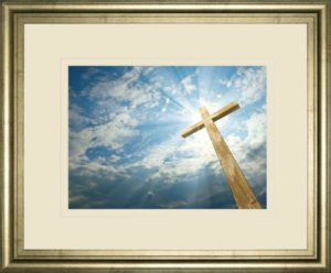 34 in. x 40 in. “Cross In The Sky” By Viadischern Framed Photo Print Wall Art