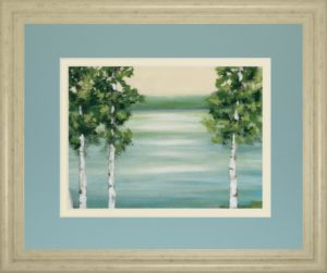 34 in. x 40 in. “Quiet Lake” By Rita Vindeszia Framed Print Wall Art