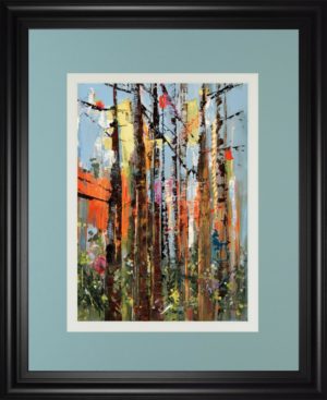 34 in. x 40 in. “Eclectic Forest” By Rebecca Meyers Framed Print Wall Art