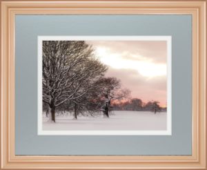 34 in. x 40 in. “Rosy Sunset” By Frank Assaf Framed Print Wall Art