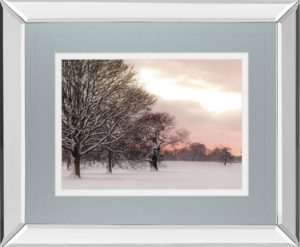 34 in. x 40 in. “Rosy Sunset” By Frank Assaf Mirror Framed Print Wall Art