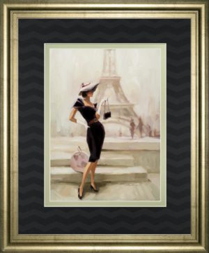 34 in. x 40 in. “Love, From Paris” By Steve Henderson Framed Print Wall Art