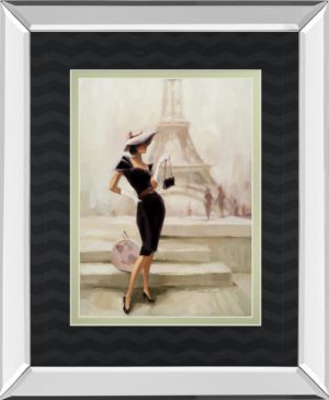 34 in. x 40 in. “Love, From Paris” By Steve Henderson Mirror Framed Print Wall Art