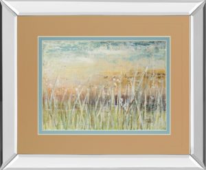 34 in. x 40 in. “Muted Grass” By Patricia Pinto Mirror Framed Print Wall Art