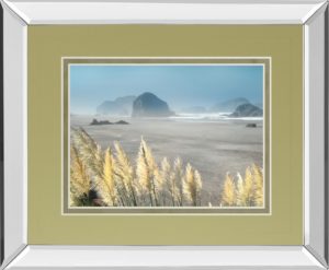 34 in. x 40 in. “Pompas Beach” By Frates Mirror Framed Print Wall Art