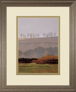 34 in. x 40 in. “Trees Above The River” By M. Bohne Framed Print Wall Art