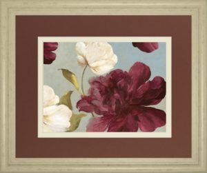 34 in. x 40 in. “Deep Peonies Il” By Asia Jensen Framed Print Wall Art