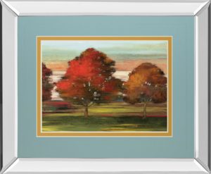 34 in. x 40 in. “Tress In Motion” By Alison Pearce Mirror Framed Print Wall Art