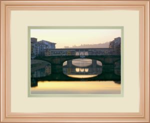 34 in. x 40 in. “Ponte Vecchio” By Bill Philip Framed Print Wall Art