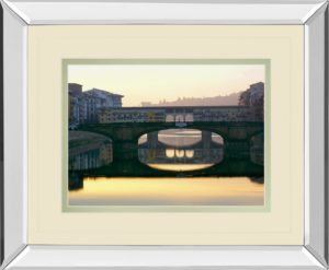 34 in. x 40 in. “Ponte Vecchio” By Bill Philip Mirror Framed Print Wall Art