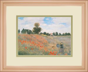 34 in. x 40 in. “Wild Poppies, Near Argenteuil” By Claude Monet Framed Print Wall Art