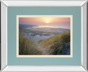 34 in. x 40 in. “Budle, Misty Sunset” By Joe Cornish Mirror Framed Print Wall Art
