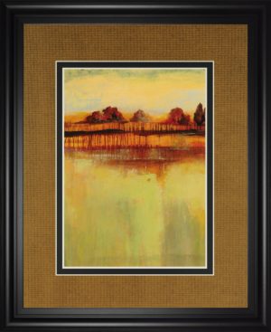34 in. x 40 in. “October Sky I” By George Framed Print Wall Art