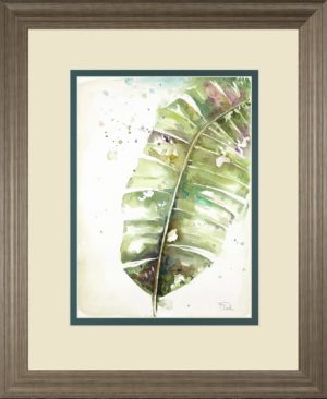 34 in. x 40 in. “Watercolor Plantain Leaves Il” By Patricia Pinto Framed Print Wall Art