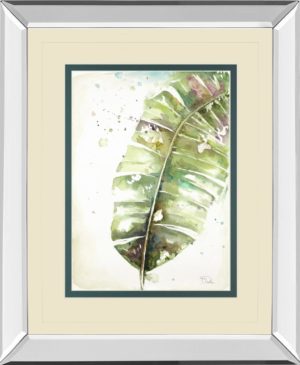 34 in. x 40 in. “Watercolor Plantain Leaves Il” By Patricia Pinto Mirror Framed Print Wall Art