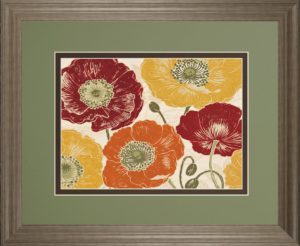 34 in. x 40 in. “A Poppy’s Touch I Spice” By Daphne Brissonnet Framed Print Wall Art