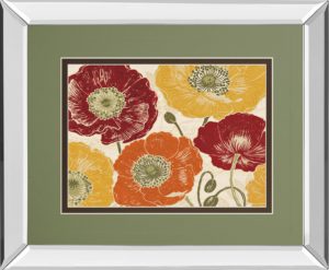 34 in. x 40 in. “A Poppy’s Touch I Spice” By Daphne Brissonnet Mirror Framed Print Wall Art