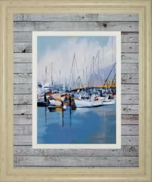 34 in. x 40 in. “Along The Quay” By Fitsimmons, A. Framed Print Wall Art