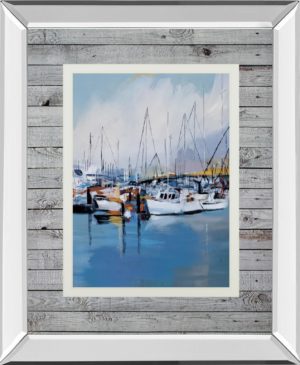 34 in. x 40 in. “Along The Quay” By Fitsimmons, A. Mirror Framed Print Wall Art