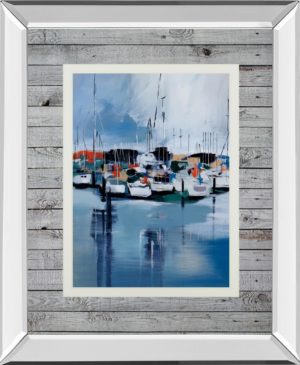 34 in. x 40 in. “Docked” By Fitsimmons, A. Mirror Framed Print Wall Art
