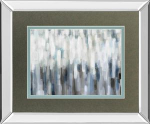 34 in. x 40 in. “Silver Rain” By Karen Lorena Parker Mirror Framed Print Wall Art
