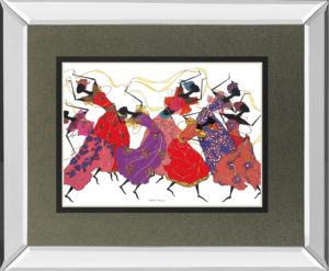 34 in. x 40 in. “Lead Dancer In Purple Gown” By Augusta Asberry Mirror Framed Print Wall Art