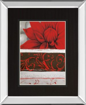 34 in. x 40 in. “Sumptuous Red” By Jasmin Zara Copley Mirror Framed Print Wall Art
