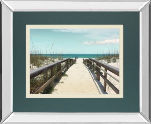 34 in. x 40 in. “Welcome To Paradise” By Nan Mirror Framed Print Wall Art