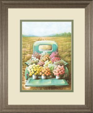 34 in. x 40 in. “Flowers For Sale” By Deedee Framed Print Wall Art