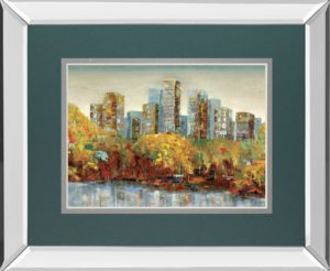 34 in. x 40 in. “Central Park” By Carmen Dolce Mirror Framed Print Wall Art