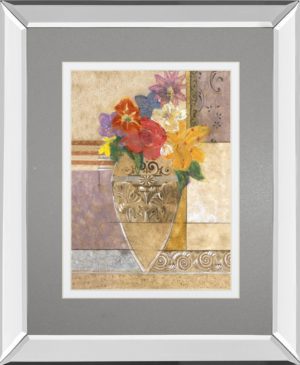34 in. x 40 in. “Rose” By Hollack Mirror Framed Print Wall Art