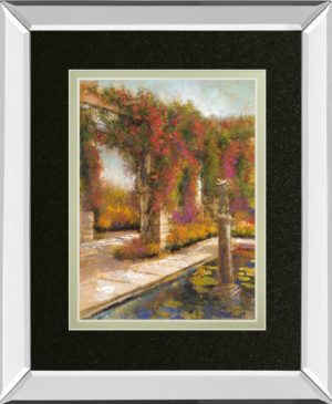 34 in. x 40 in. “English Garden I” By Patrick Mirror Framed Print Wall Art