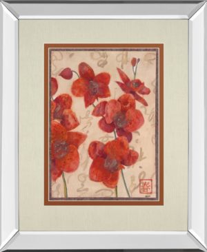 34 in. x 40 in. “Asian Orchid I” By Hollack Mirror Framed Print Wall Art