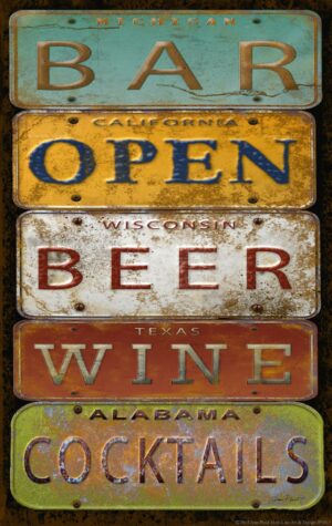 LICENSE PLATE BAR OPEN BY JEAN PLOUT