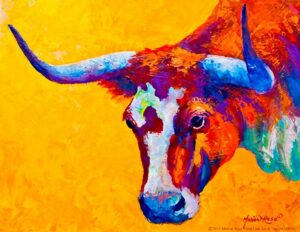 FRAMED SMALL – BRIGHT STEER BY MARION ROSE