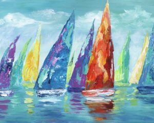 FRAMED SMALL – FINE DAY SAILING II BY NAN