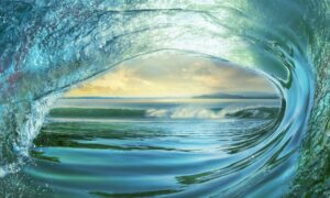 FRAMED SMALL – BIG WAVE BY MIKE CALASCIBETTA