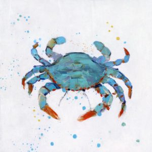 FRAMED SMALL – BUBBLY BLUE CRAB BY SALLY SWATLAND