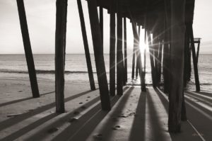 FRAMED SMALL – SUNRISE AT THE PIER BY LORI DEITER