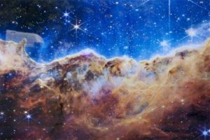 Temp Glass w/ Foil & Rhinestones – James Webb Carina Nebula I