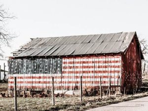 American Flag Barn by Jennifer Rigsby (FRAMED)