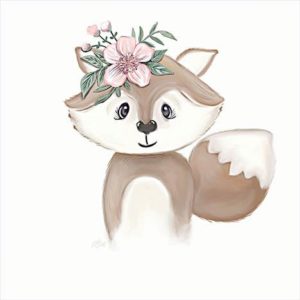 Cute Floral Fox by MakeWells (FRAMED)(SMALL)