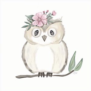 Cute Floral Owl by MakeWells (FRAMED)(SMALL)