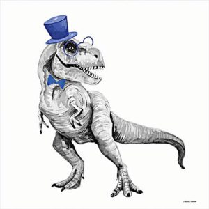 T-Rex in a Top Hat by Rachel Nieman (FRAMED)(SMALL)