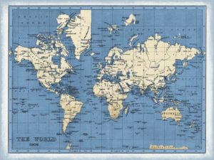 World Map by Elizabeth Medley (FRAMED)
